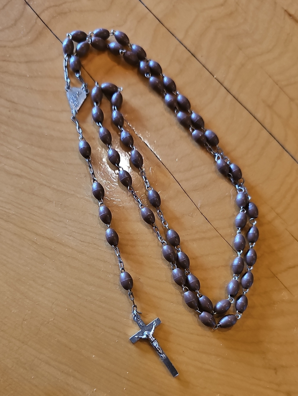 Beaded Rosary Necklace with Crucifix
